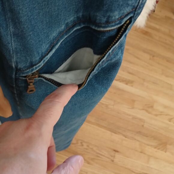 Denim Dress Maxi Size 14 Back Zipper Large Deep Pockets Cotton Casual Summer - Picture 13 of 15